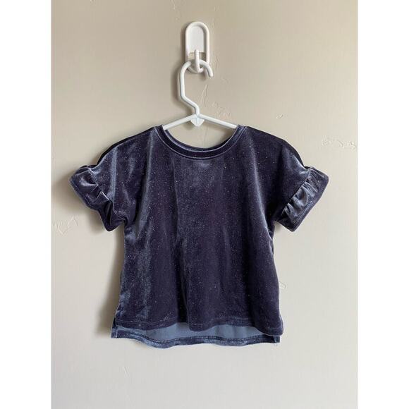 Old Navy Sparkly Blue Velvet 18-24m Girls Top - Picture 1 of 2